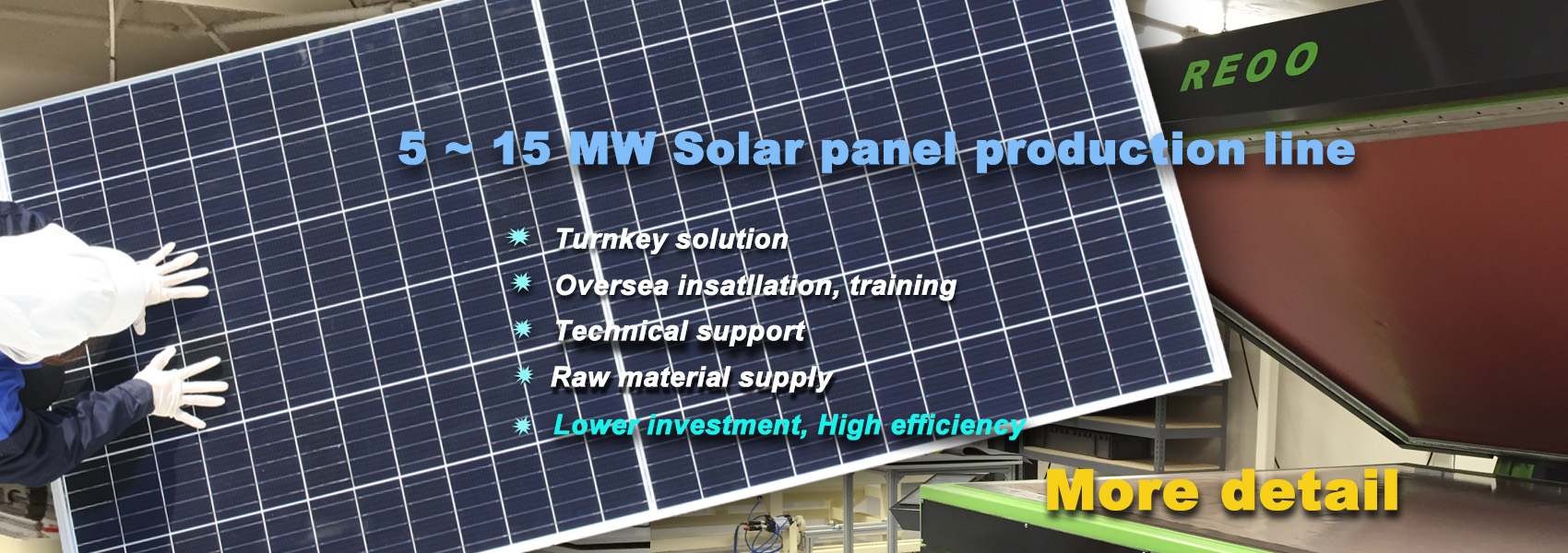 5 MW solar panel production line