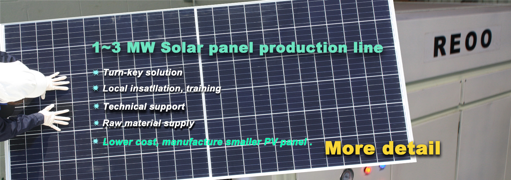 1 MW solar panel production line