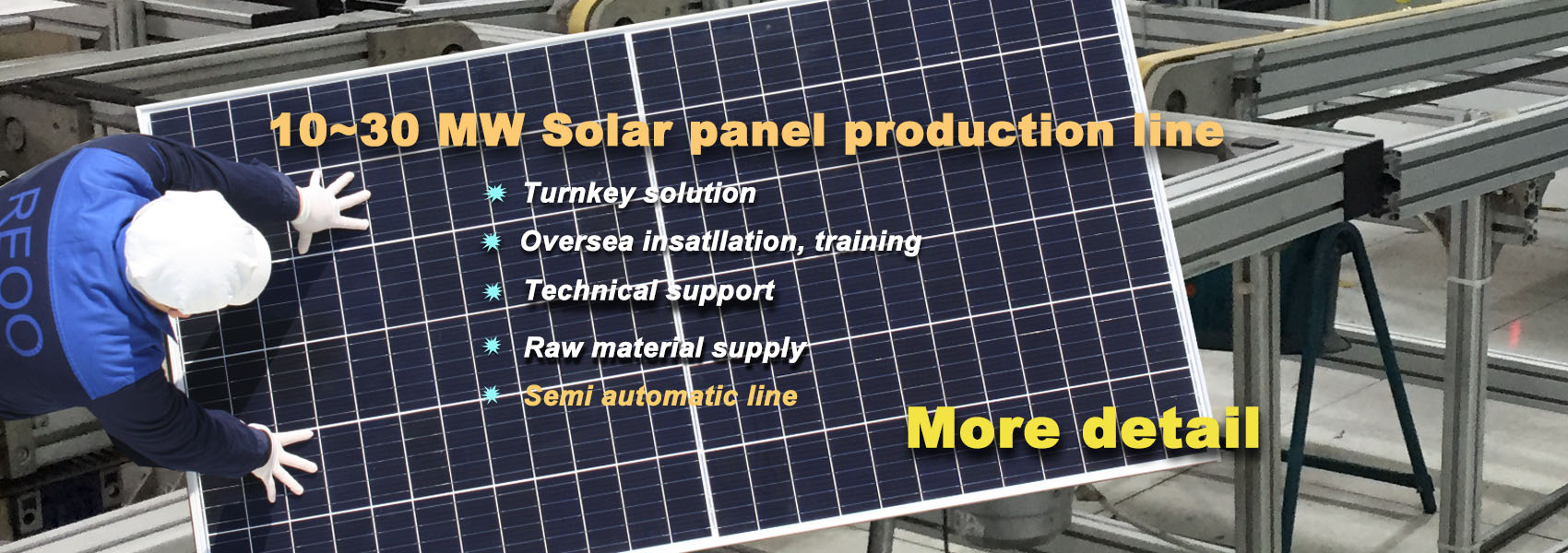 10 MW solar panel production line